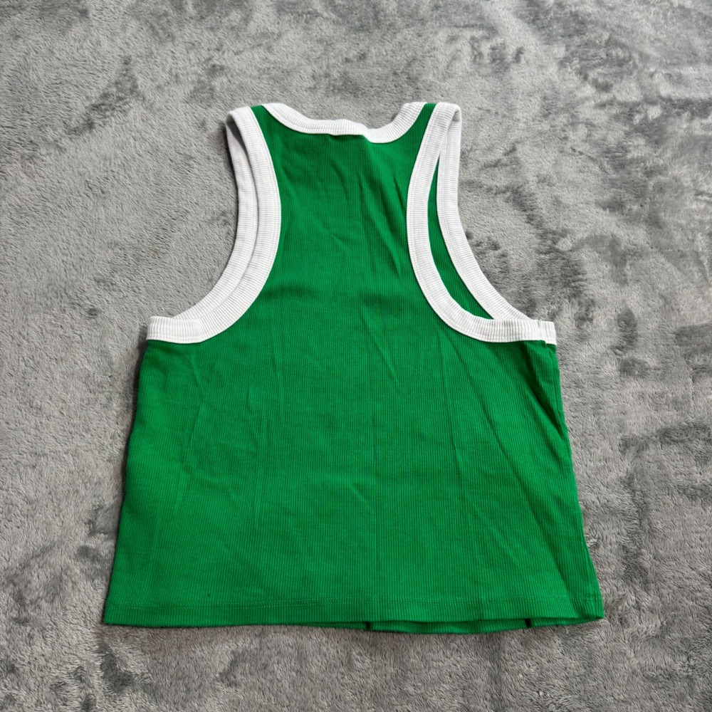 Maeve Anthropologie Green Ribbed Ringer Tank Top Racerback Small - Picture 5 of 7